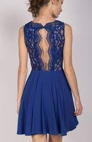 Robe En Dentelle Bleue Rosalianne Claudie Pierlot Robe Dentelle Bleu Robe Dentelle Robe Dos Dentelle
