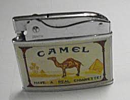 Ever since light cigarettes became popular, big cigarette companies happily joined the race in producing and advertising the lightest product possible. Camel Cigarette Lift Top Lighter