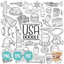Vector Eps Usa United States Anerica Travel Friends And Family Trip Holidays Summer Doodle Icons Cli In 2020 Travel Doodles Doodle Icon Doodles