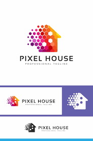 Pixel House Logo Template Ad House Pixel Template Logo Home Logo Logo Templates Font Design Logo