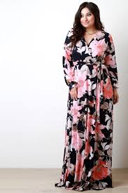 Floral Wrap Style Longsleeve Maxi Dress Style Lavish Floral Chiffon Maxi Dress Maxi Dress Cute Dresses