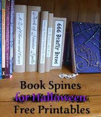 Available in 4x2 inches + bleed. Halloween Book Spines Free Printables Diy Halloween Books Halloween Books Diy Halloween Book Covers