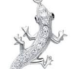 Uloveido Gecko Lizard Pendant Necklace for Men and Women White Gold Plated  Charm Necklace with Cubic Zirconia N1012 | Amazon.com
