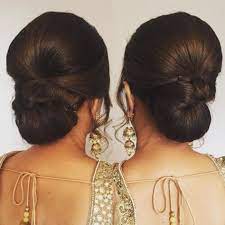 Image Result For Evening Updo With Sari Medium Hair Styles Womens Hairstyles Bun Hairstyles