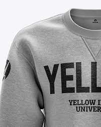 Download Men S Heather Heavyweight Sweatshirt Mockup Front View In Apparel Mockups On Yellow Images Object Mockups