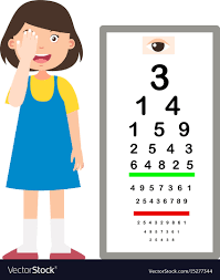 Girl With Eye Chart Test Diagnostic