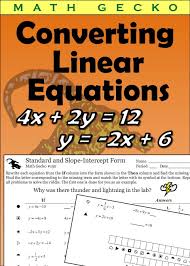 Converting Linear Equations Standard And Slope Intercept Forms Equations Linear Equations Slope Intercept