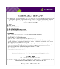 Lowongan kerja customer service |bank muamalat. Department Of Information Systems Kesempatan Berkarir Di Bank Muamalat Indonesia