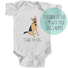 Tan German Shepherd Onesie Newborn Outfit Etsy Newborn And Dog Baby Dogs Onesies
