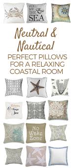 Nautical Throw Pillows In Neutral Colors Starfish Coral Anchors Sea Life Beige Off White Light Teal Blue G Pillows Costal Decorating Nautical Pillows