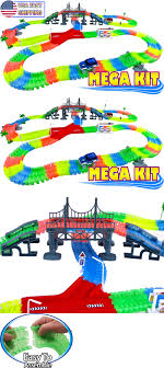 Mega Magic Twisting Neon Glow In The Dark Light Up Race Car Track Mega Set Neon Glow Light In The Dark Glow In The Dark