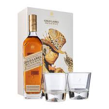 Johnnie walker black label is a classic blend of 40 different whiskies, and it has a beautifully malty, slightly smoky flavour. Johnnie Walker Gold Label Reserve Whisky Gift Pack 2 Free Glasses 750 Ml Food Drinks Alcoholic Beverages On Carousell