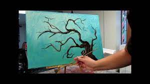 Use the very tip part of the angle to make the thin line. How To Paint Tree Branches Painting Tutorial Youtube