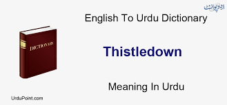 Any complete or magnificent covering or array. Thistledown Meaning In Urdu Ø±ÛŒØ´Ú© English To Urdu Dictionary