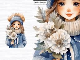 Boho Winter Girls/dolls Png Clipart