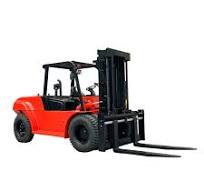Red 12 Ton Diesel Forklift Truck With Overhead Guard