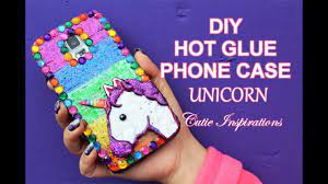 Learn how to make a diy glitter cellphone pour a small amount of glue sealer in the disposable bowl, and then pour the glitter into the bowl. Diy Hot Glue Phone Case Unicorn Diy Phone Case Youtube