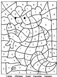 Bear Coloring Color By Numbers In 2020 Color Puzzle Numbers For Kids Color Worksheets
