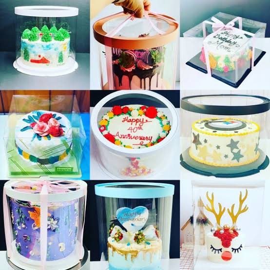 Round Clear Cake Box 8.5 X Inch | Tall Transparent Display Box With Lid for Custom Celebration Cakes | Floral Cake Gift Packaging Bulk - Etsy UK