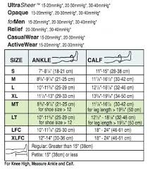 actual jobst activewear size chart compression socks sizing