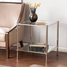 Parell Glam Metal And Glass End Table Metallic Silver By Ember Interiors Walmart Com In 2020 Glass End Tables End Tables Furniture