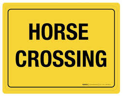 Horse Crossing Text Wall Sign Wall Signs Signs Custom Sign