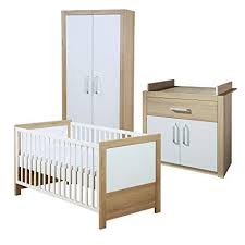 Roba Komplett Kinderzimmer Lousia Babyzimmer Set Weiss Span Eiche Mit Baby Bzw Kinderbett 70x140 Cm W Komplett Kinderzimmer Babybett
