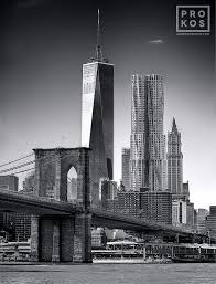 Picture Of Black And White Skyscrapers Free Stock Photo Brooklyn Bridge Skyscraper New York City Images