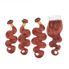 Virgin human hair weave, 8a grade, no shedding, tangle free hair color: Amazon Com Color 33 Auburn Hair Bundles With Closure Light Brown Peruvian Body Wave Bundles With Closure 8a Auburn Red Hair Extensions Human Hair Bundles With 4x4 Lace Closure 14 With 16 16 16 Beauty