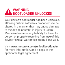 You can try a factory reset, start recovery from the bootloader and when you see the android with no command displayed, press pwr+vol up to . Moto Root Unlock