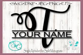 Single initial wall decor monogram & door hanger alphabet . Split Monogram Letter T Single Letter File 290669 Svgs Design Bundles