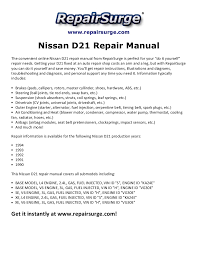 Wiring information 1991 nissan pickup wire wire color wire location 12v constant wire white/black ignition harness starter wire black/yellow ignition harness second starter wire. Nissan D21 Repair Manual 1990 1994
