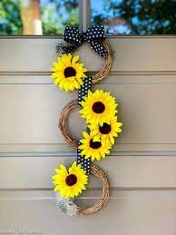 This dollar tree plant stand is the perfect addition! Diy Dollar Tree Sunflower Wreath Average But Inspired