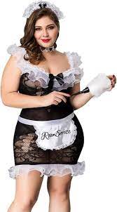 Amazon.com: Domi us Women Sexy Plus Size French Maid Lingerie Halloween  Party Servant Cosplay Costumes Outfit (Black) : Clothing, Shoes & Jewelry