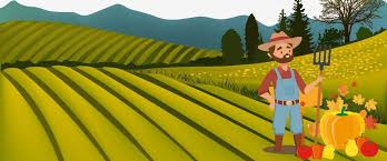 Modern Agriculture Cartoon Peasant Agriculture Development Poster Background Material Desain