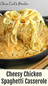 Cheesy Chicken Spaghetti Casserole Recipe Cheesy Chicken Spaghetti Chicken Spaghetti Recipes Main Dish Recipes