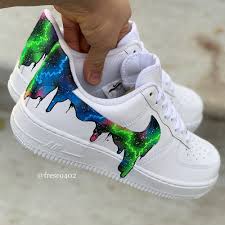 Custom Galaxy Black Air Forces Custom Galaxy Shoes Fresco Customs Custom Shoes Diy Personalized Shoes Nike Air Shoes