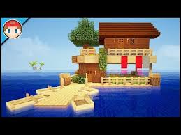 Starter house in minecraft on the water! Minecraft How To Build A Starter Survival House On Water Tutorial Easy Floating House Youtube Minecraft Water House Minecraft Beach House Floating House