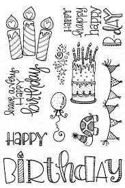 Impression Obsession Clear Stamps Happy Birthday Cl953 Happy Birthday Drawings Happy Birthday Doodles Happy Birthday Art