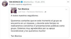 Más letras de tan biónica. 25 De Enero La Publicacion De Tan Bionica Que Ilusiono A Sus Fanaticos Por Su Posible Vuelta Minuto Argentina