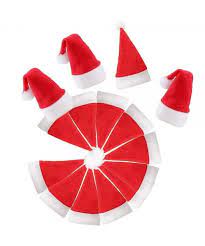 Mini Christmas Santa Hat White Red For Crafts Wine Bottle Decoration Silverware Holder Pockets Small Top Santa Clause Hat Tree Topper Holiday Party Supplies Din Wine Bottle Decor Christmas Dinner Table