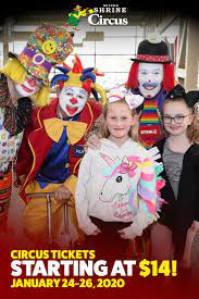 Come Laugh With Us Circus Tickets Shrine Clown Faces