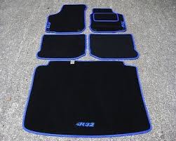 Car Mats In Black Blue To Fit Vw Volkswagen Golf Mk4 Boot Mat R32 Logos Carpets Floor Mats Interior Parts Fur Volkswagen Car Mats Volkswagen Golf