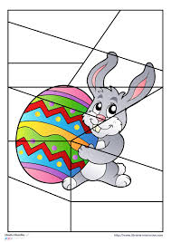 17 Puzzles En Couleur Ou En Noir Et Blanc Sur Le Theme De Paques Et Declines En 4 6 9 Et 12 Et 15 Pieces Ave Paques Maternelle Lapin Paques Maternelle Paques