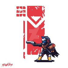 Red And Black Ace Of Spades Destiny 2 Destiny 2 Cayde 6 And Ralph Pixel Art By Spykles Pixel Art Destiny Destiny Game