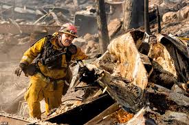 Firefighters are spraying water and fire retardant from planes and helicopters as well as from the ground. Stark Pictures Show Small California Town Razed By Cache Fire North Of San Francisco Daily Mail Online