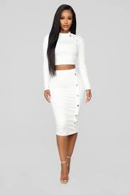 Black And White Crop Top And Skirt Set Button Pusher Ribbed Set White Fashion Pencil Skirt Outfits Midi Dress Sleeveless