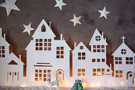 Aux Petites Merveilles Diy Village Lumineux De Noel Juldekorationer Papperskonst Papperspyssel
