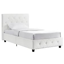 Distance from floor to bottom. Dhp Dakota Upholstered Bed Twin 39 In X 43 5 In X 80 In White Faux Leather 4027119 Rona