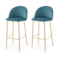 Amazon Com M61 Barstool With Gold Finish 2 Piece Modern Design Counter Bar Stool Set Velvet Upholstery Chai Bar Stools Counter Stools Counter Height Stools